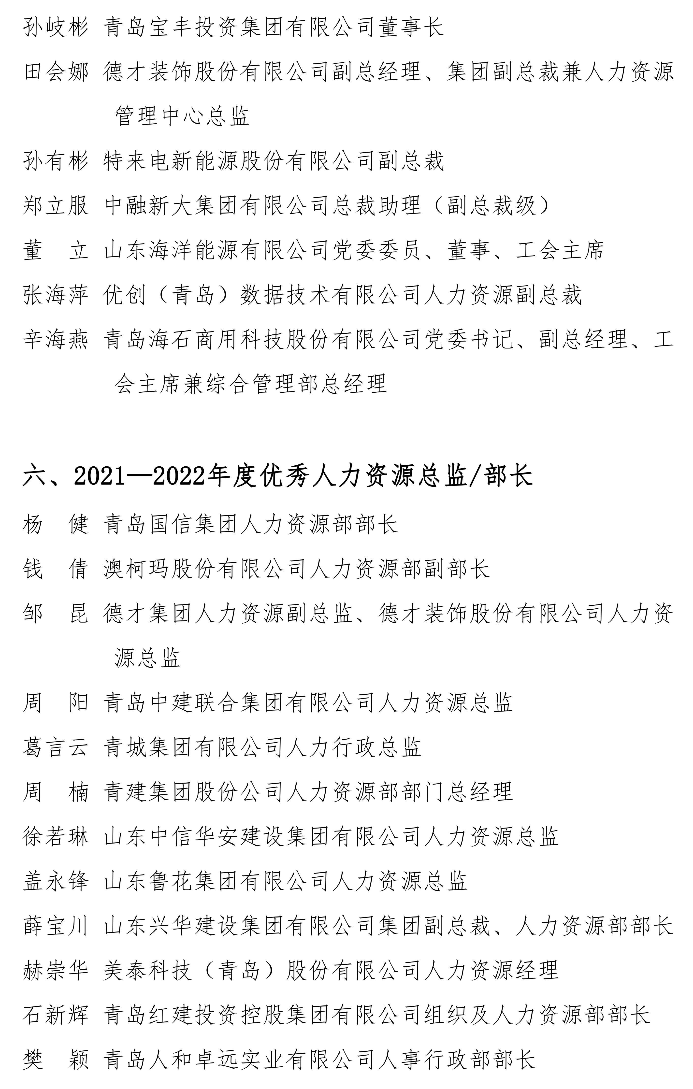 关于对青岛市2021-2022年度人力资源管理与服务领域评选获奖单位与个人进行表彰的通知(图4)