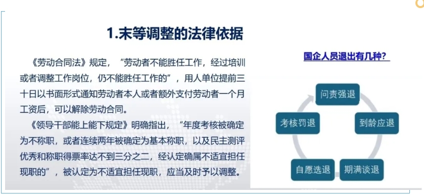 【课程回顾】11月公开课《国企人员末等调整和不胜任退出制度》实操流程与法律风险防范(图4)